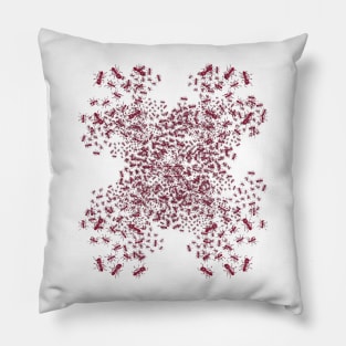 Fire Ant Colony Pattern White Pillow