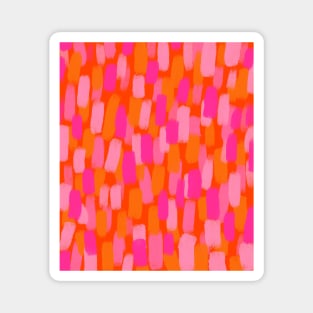 Abstract, Pink and Orange, Paint Brush Effect Magnet