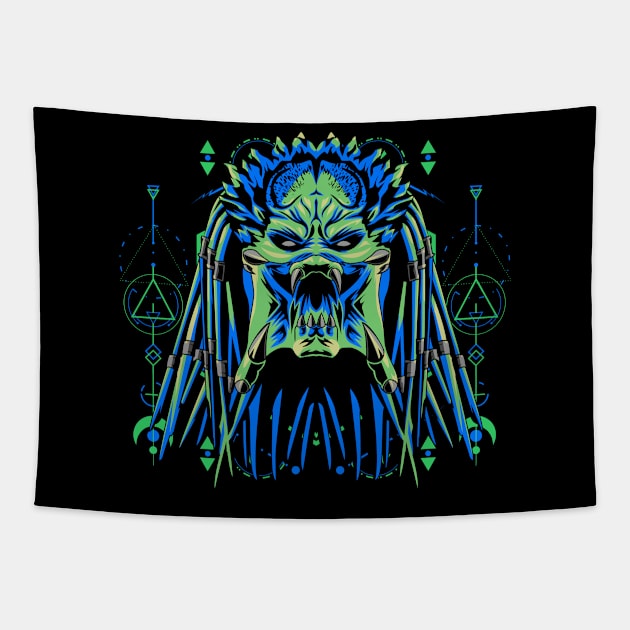 predator mask Tapestry by SHINIGAMII