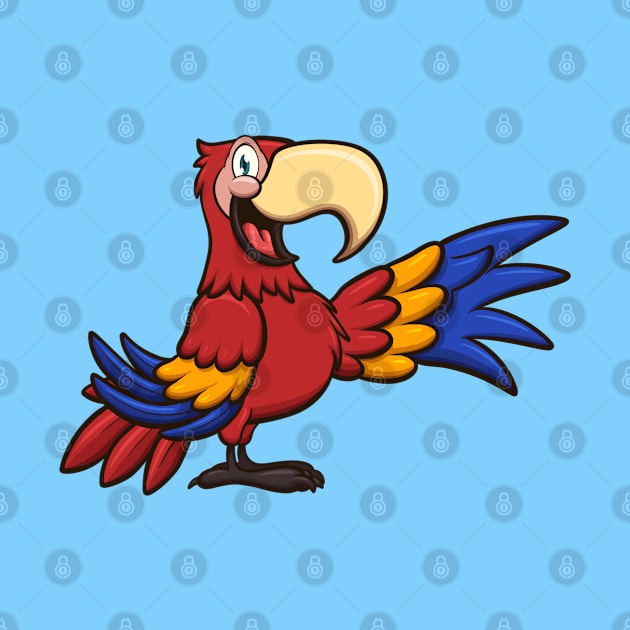 Red Cartoon Macaw by TheMaskedTooner