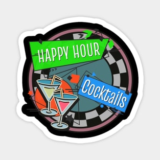 Happy Hour Cocktails Y2K retro Magnet