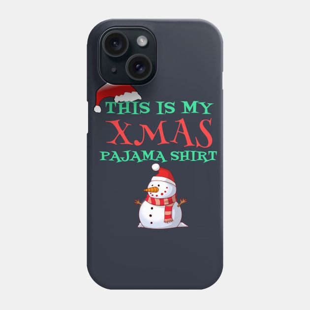 This Is My Xmas Pajama Shirt Funny Cartoon Snowman Gift Phone Case by klimentina