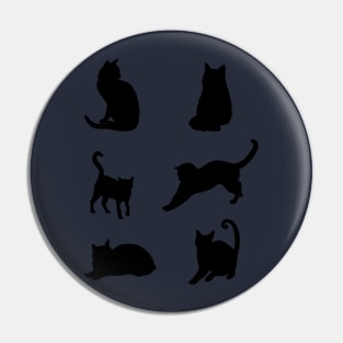 Black Tabby Cat Funny Striped Cat emoji  - Classic Vintage Summer Pin