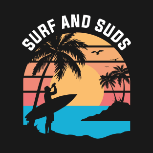 Retro Sunset Surfer Beer Edit T-Shirt