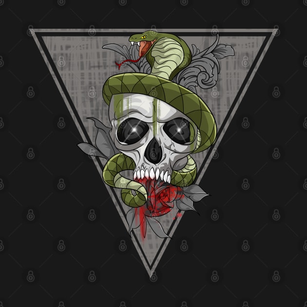 Floral Skull Snake with Roses by Trendy Black Sheep