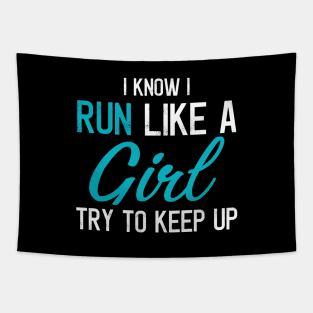 Funny Running Runner Marathon Running Mom Girl Tapestry