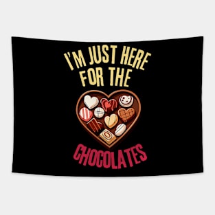 Im Just Here For The Chocolates Funny Valentines Day Tapestry