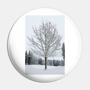 Abstract Snow Covered Tree Pin