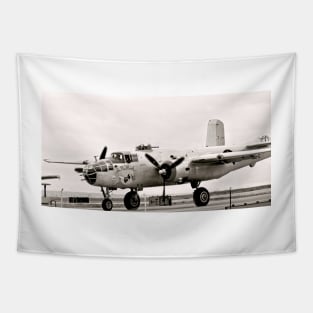 In the Mood B-25 Bomber Sepia Tapestry