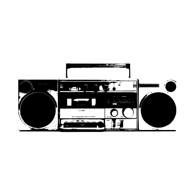 Vintage Ghetto Blaster Illustration by Spindriftdesigns