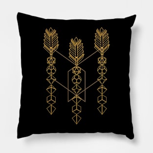 Golden Dice Set Arrows of Dungeon Armory Tabletop RPG Addict Pillow