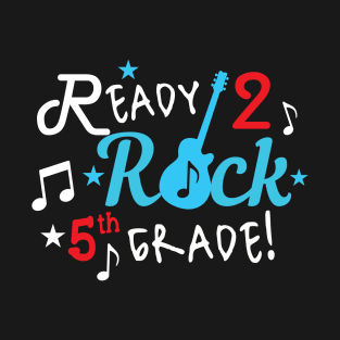 Ready To Rock 5Th Grade Guitar Theme Boy Gift T-Shirt