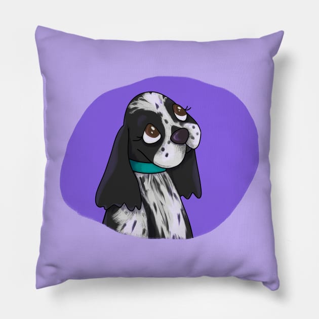 Blue Roan Puppy Pillow by Susi V