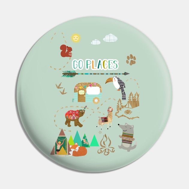 Go Places Kids Collage Pin by GreenNest