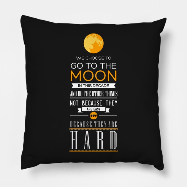We Choose to Go to The Moon - JFK Pillow by pororopow