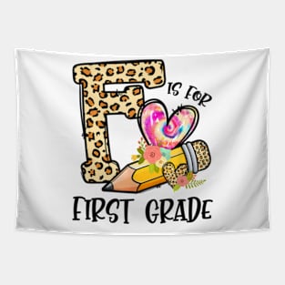 K Is For First Grade Teacher Leopard First Day Of School Tapestry