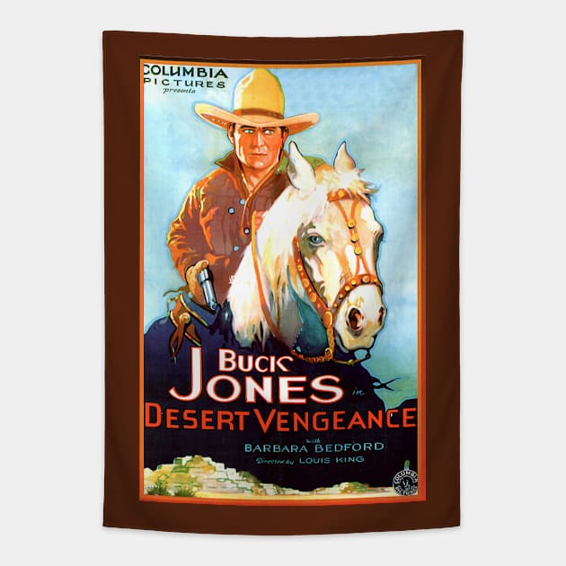 Classic Western Movie Poster - Desert Vengance Tapestry by Starbase79