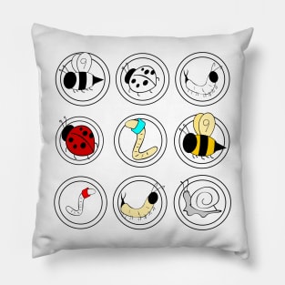 worm and bee Pillow