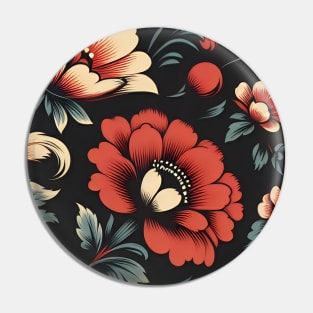 Red Floral Illustration Pin