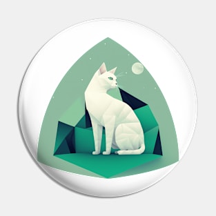 Dreamy White Kitty Pin