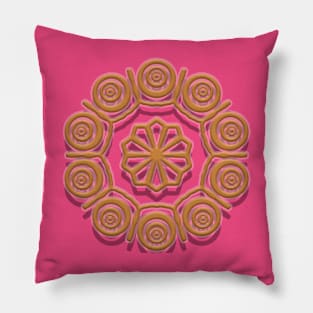 Gold Effect Mandala Pillow