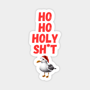 Funny Smug Seagull in Christmas Santa Hat Magnet