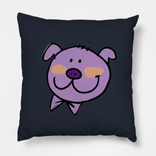 purple pig face Pillow