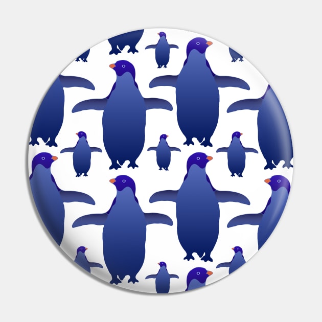 Blue Penguin Pattern Pin by Davey's Designs