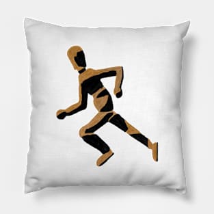 Running Armature Oil Painting Pillow