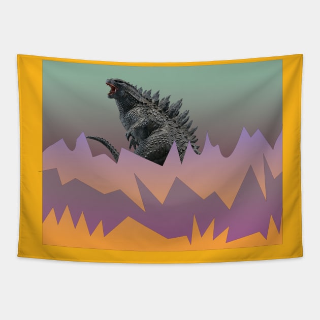 godzilla Tapestry by merryneek