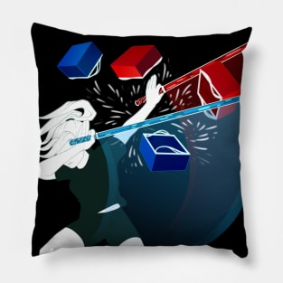 Beat Saber Girl - Meme Edition Pillow