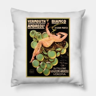 VERMOUTH WINE Bianco Andreoli Verona Vintage Italian Liqueur Advertisement Pillow