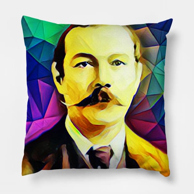 Arthur Conan Doyle Colourful Portrait | Arthur Conan Doyle Artwork 6 Pillow by JustLit