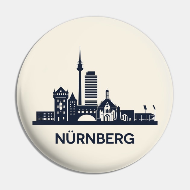 Nuremberg Skyline Emblem Pin by yulia-rb