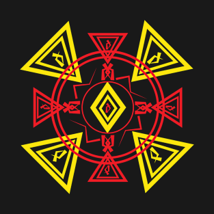 Magic runes  Mystical geometry sign  Alchemy mystical symbol T-Shirt