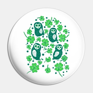 Shamrock Owls Pin