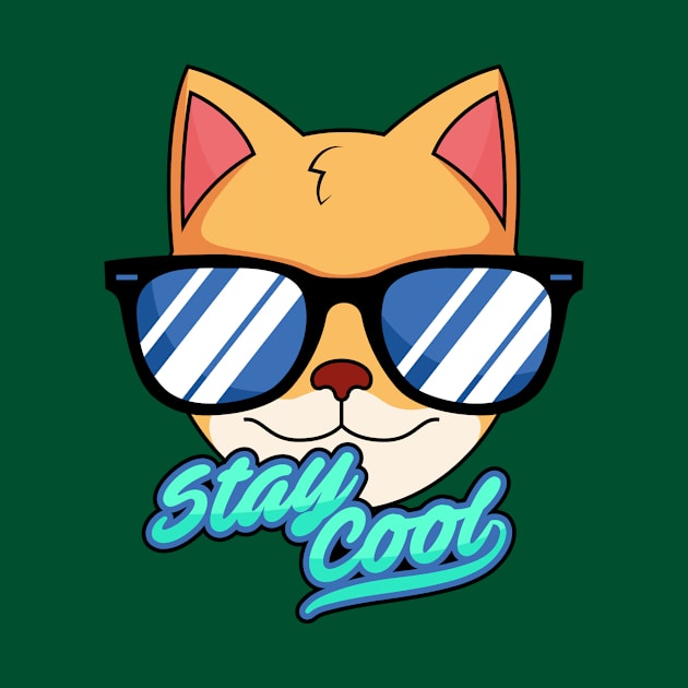 "Stay Cool" Cat w/ Sunglasses by ArtsyyFinds