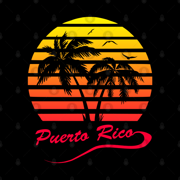 Puerto Rico 80s Tropical Sunset by Nerd_art