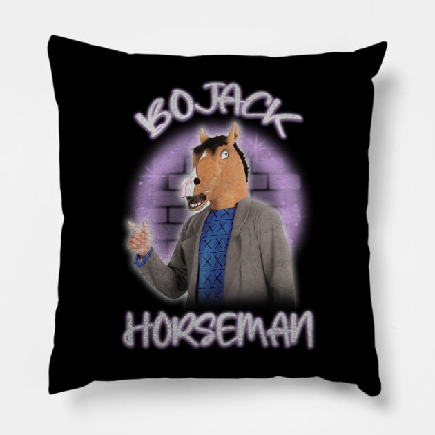 Bojack Horseman Airbrush Design Pillow by Knockbackhaunt