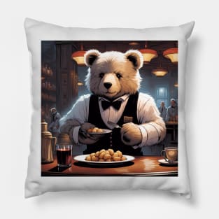 Teddy as a Waiter Pillow