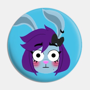 Bloopmoji: Veronica Rabbit (Flushed face) Pin