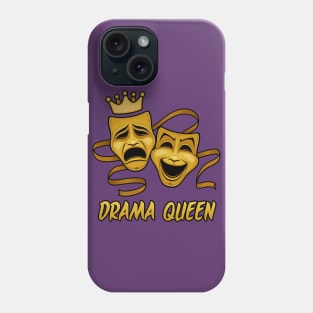 Drama Queen Comedy And Tragedy Gold Theater Masks Phone Case