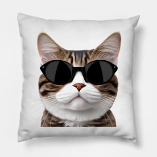 Funny Cat, Cat With Sunglass Pillow