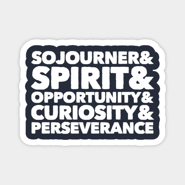 Sojourner & Spirit & Opportunity & Curiosity & Perseverance Magnet by Tdjacks1