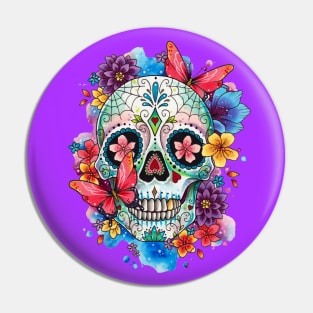 Floral Candy Skull Design by Lorna Laine Pin