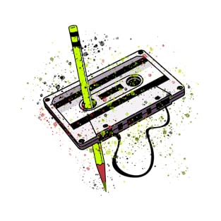 rewind cassette tape splash art style T-Shirt