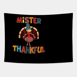 Cute Mister Thankful Turkey Thanksgiving Tapestry