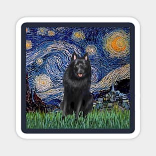 Starry Night Adapted to Include a Schipperke Magnet