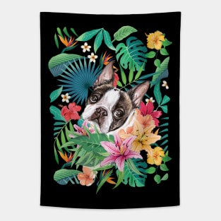 Tropical Chocolate Frenchie French Bulldog Tapestry