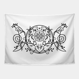 Triple moon Goddess Witch Wicca Symbol Tapestry